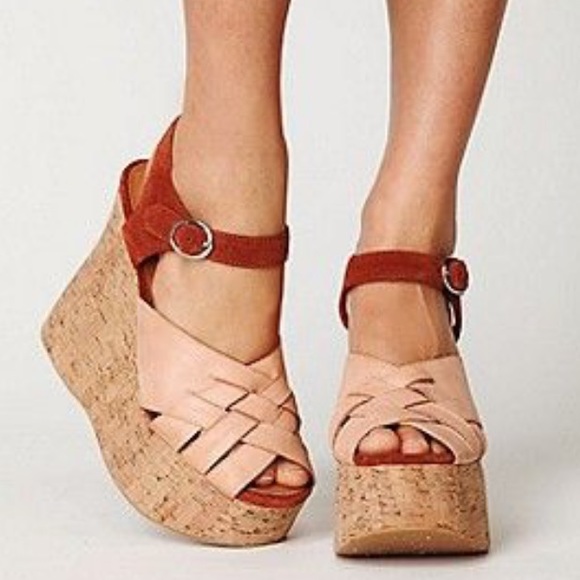 Jeffrey Campbell Shoes - Jeffrey Campbell Darcy Leather And Cork Wedge 9.5